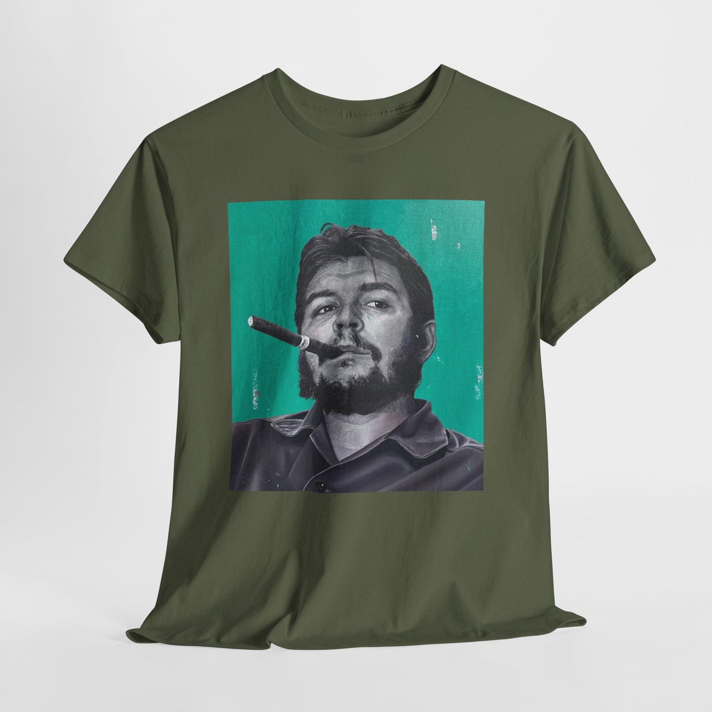 T-Shirt - Che Guevara Smoking Cigar Portrait by James Earley